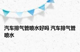 汽车排气管喷水好吗 汽车排气管喷水 