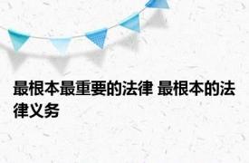 最根本最重要的法律 最根本的法律义务 