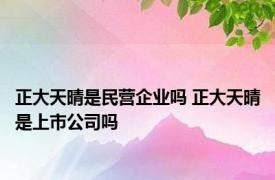 正大天晴是民营企业吗 正大天晴是上市公司吗