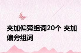 夹加偏旁组词20个 夹加偏旁组词 