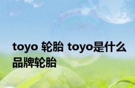 toyo 轮胎 toyo是什么品牌轮胎