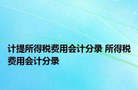 计提所得税费用会计分录 所得税费用会计分录 