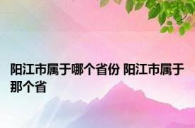 阳江市属于哪个省份 阳江市属于那个省 