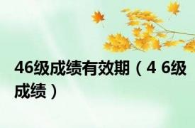 46级成绩有效期（4 6级成绩）