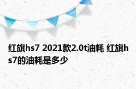 红旗hs7 2021款2.0t油耗 红旗hs7的油耗是多少