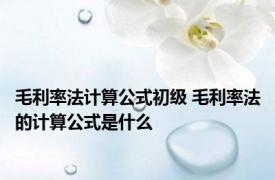 毛利率法计算公式初级 毛利率法的计算公式是什么