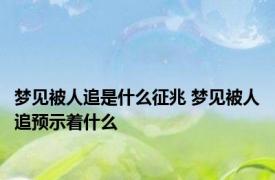 梦见被人追是什么征兆 梦见被人追预示着什么