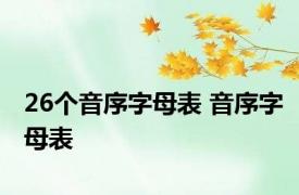 26个音序字母表 音序字母表 