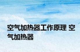 空气加热器工作原理 空气加热器 