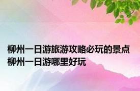 柳州一日游旅游攻略必玩的景点 柳州一日游哪里好玩 