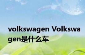 volkswagen Volkswagen是什么车