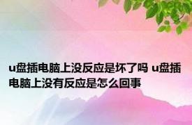 u盘插电脑上没反应是坏了吗 u盘插电脑上没有反应是怎么回事