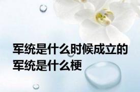 军统是什么时候成立的 军统是什么梗