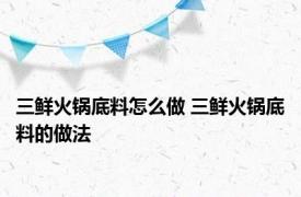 三鲜火锅底料怎么做 三鲜火锅底料的做法 