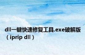 dll一键快速修复工具.exe破解版（iprip dll）