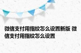 微信支付用指纹怎么设置新版 微信支付用指纹怎么设置