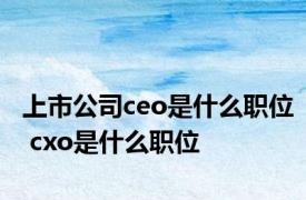 上市公司ceo是什么职位 cxo是什么职位