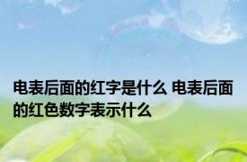 电表后面的红字是什么 电表后面的红色数字表示什么