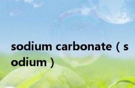 sodium carbonate（sodium）