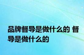 品牌督导是做什么的 督导是做什么的