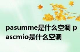 pasumme是什么空调 pascmio是什么空调