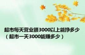 超市每天营业额3000以上能挣多少（超市一天3000能赚多少）