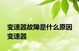 变速器故障是什么原因 变速器 