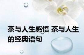 茶与人生感悟 茶与人生的经典语句