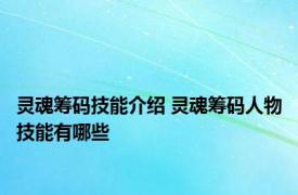 灵魂筹码技能介绍 灵魂筹码人物技能有哪些