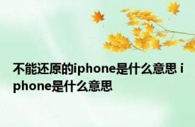 不能还原的iphone是什么意思 iphone是什么意思