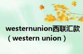 westernunion西联汇款（western union）