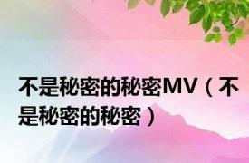 不是秘密的秘密MV（不是秘密的秘密）