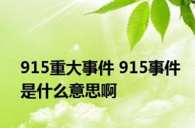 915重大事件 915事件是什么意思啊