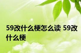 59改什么梗怎么读 59改什么梗