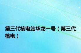 第三代核电站华龙一号（第三代核电）