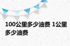 100公里多少油费 1公里多少油费