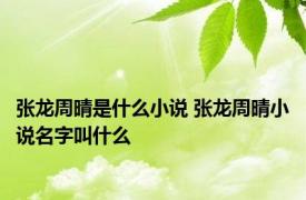 张龙周晴是什么小说 张龙周晴小说名字叫什么