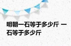 明朝一石等于多少斤 一石等于多少斤