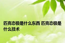 匹克态极是什么东西 匹克态极是什么技术