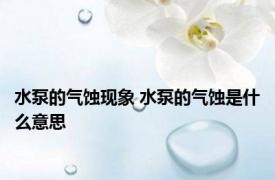 水泵的气蚀现象 水泵的气蚀是什么意思