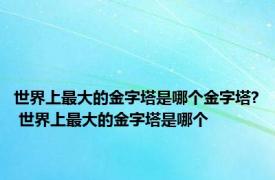 世界上最大的金字塔是哪个金字塔? 世界上最大的金字塔是哪个