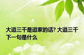 大道三千是道家的话? 大道三千下一句是什么