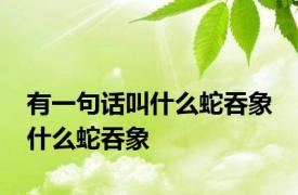 有一句话叫什么蛇吞象 什么蛇吞象