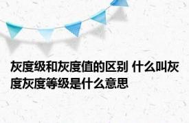 灰度级和灰度值的区别 什么叫灰度灰度等级是什么意思