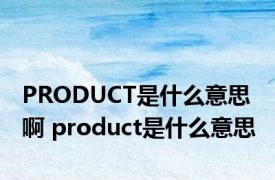 PRODUCT是什么意思啊 product是什么意思 