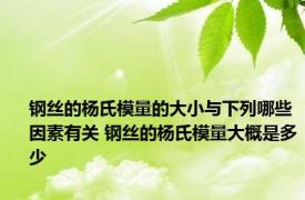 钢丝的杨氏模量的大小与下列哪些因素有关 钢丝的杨氏模量大概是多少