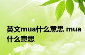 英文mua什么意思 mua什么意思