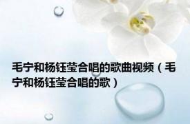 毛宁和杨钰莹合唱的歌曲视频（毛宁和杨钰莹合唱的歌）