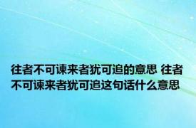 往者不可谏来者犹可追的意思 往者不可谏来者犹可追这句话什么意思