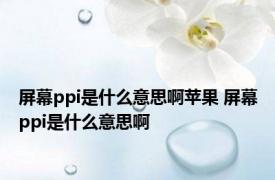 屏幕ppi是什么意思啊苹果 屏幕ppi是什么意思啊